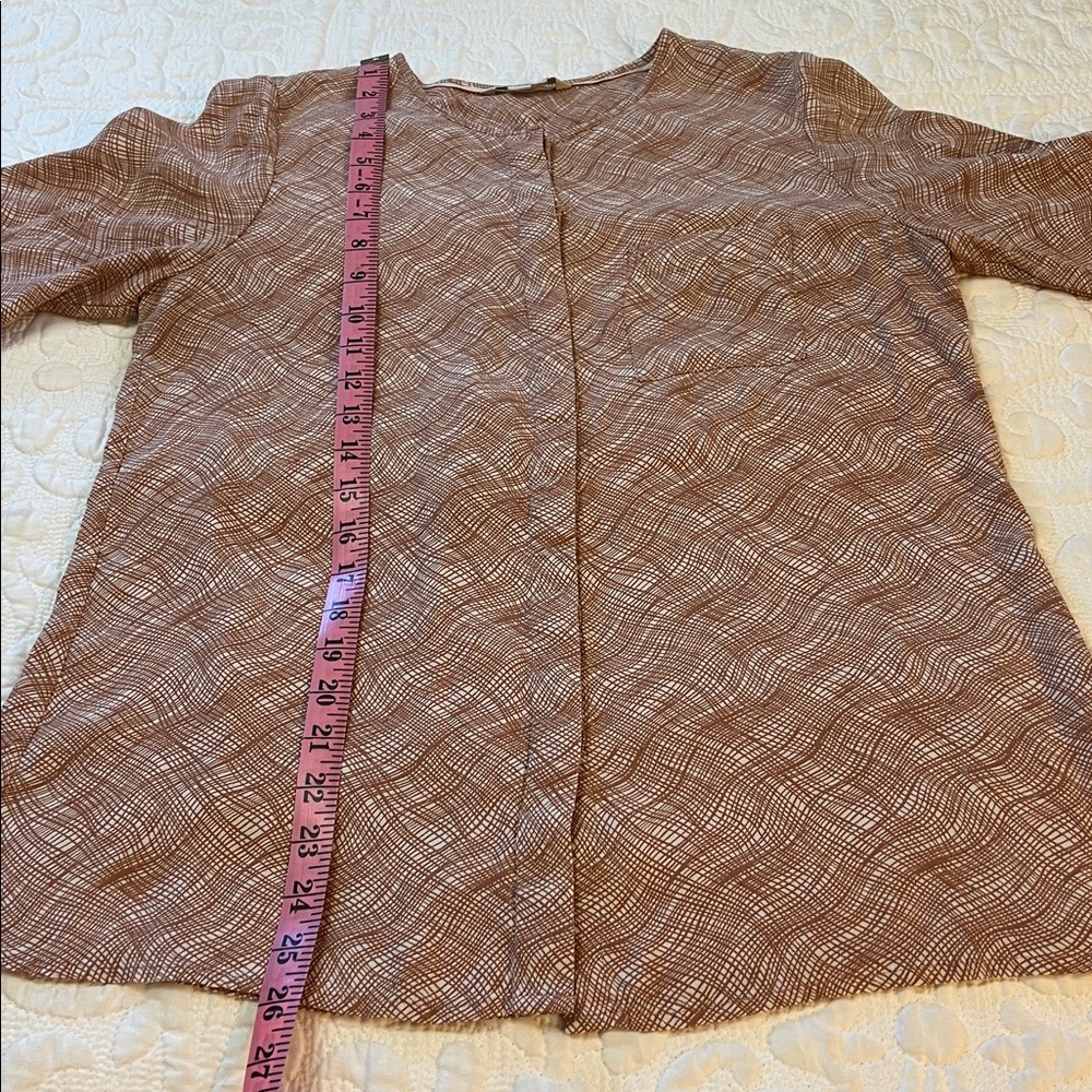 Boden Gwyneth Pink Cream Wavy Stripe Printed Button Up Long Sleeve Blouse Top 8 - Picture 13 of 14